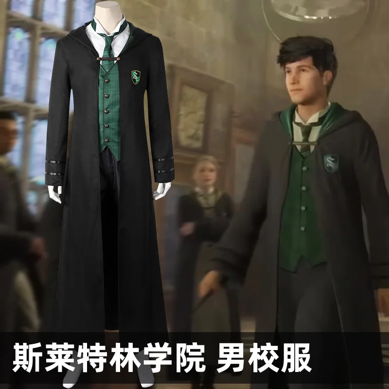 

Костюм для косплея игры Legacy Slytherin, школьная форма, костюм, жилет, рубашка, пальто, полный комплект, Хэллоуин, карнавал, женская одежда для ролевых игр