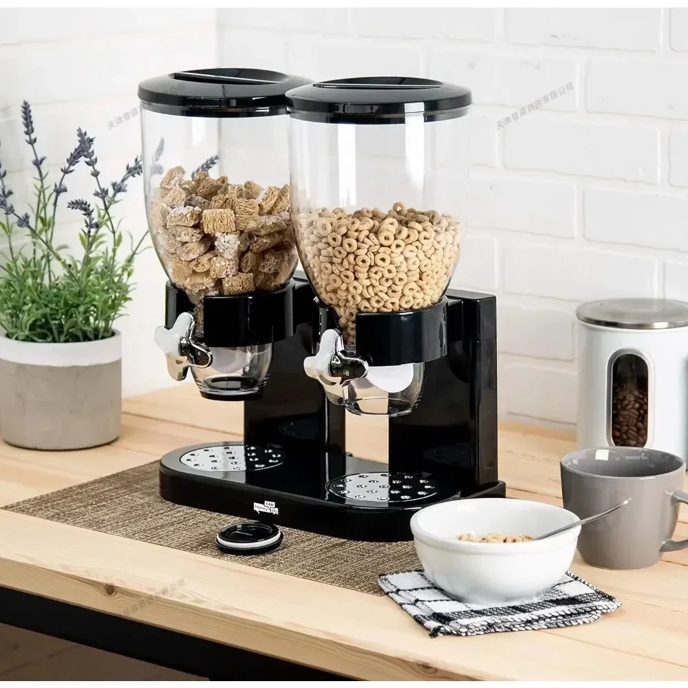 Single/Double Cup Large Capacity Food Storage Container Airtight Dispenser Jar Kitchen Storage Container for Oatmeal and Cereal 2