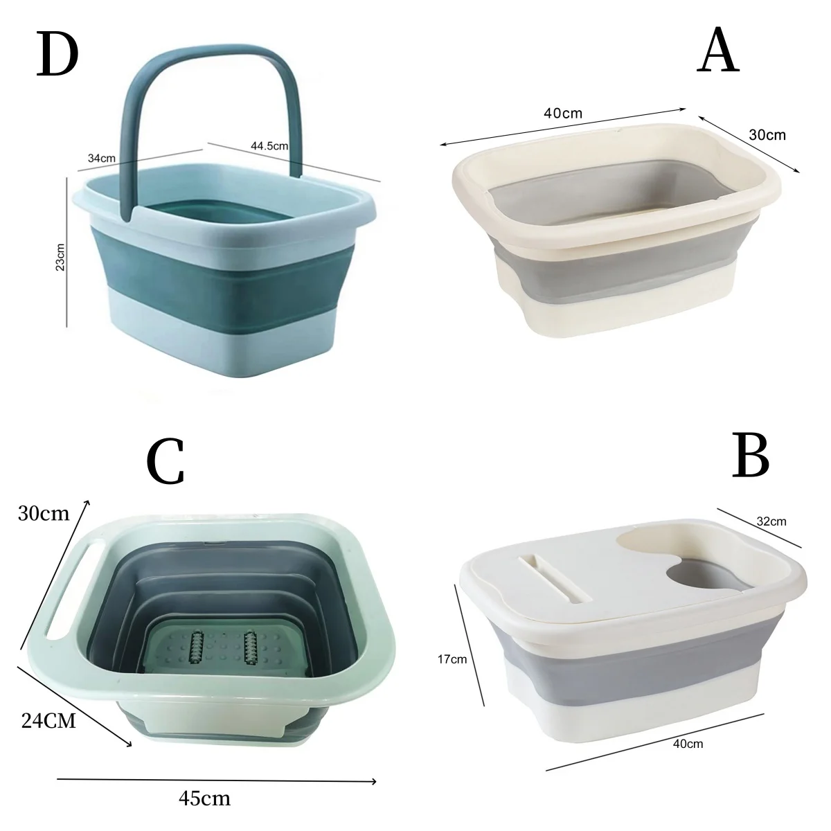 Foldable Foot Bath Bucket Massage Foot Wash for Leisure Health Children Bath Basin Portable Soaking Feet Tub Home Sauna