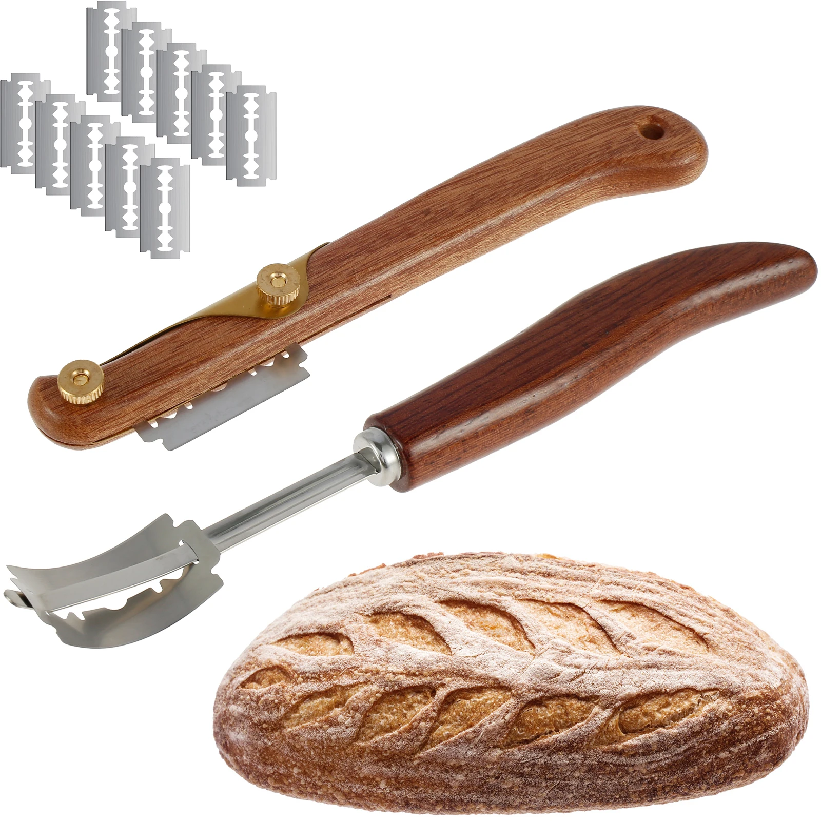 

Bread Cutter French Bread Scoring Lame Dough Slashing Tool with 10 Blades Scoring Cutter Kitchen Baking Accessories Toast Knife