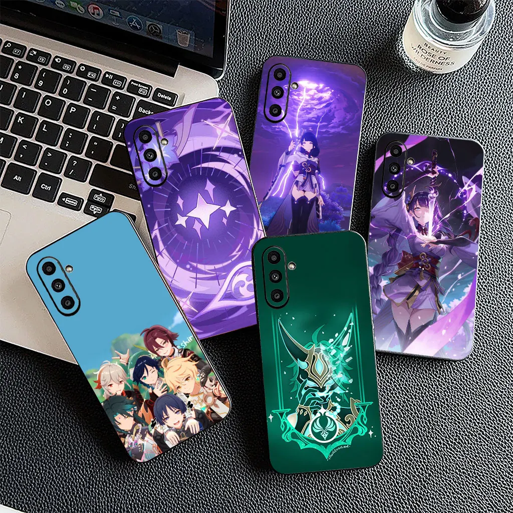 Elegant Raiden Shogun Phone Cover - Soft Protective Case with Genshin Impact Design
