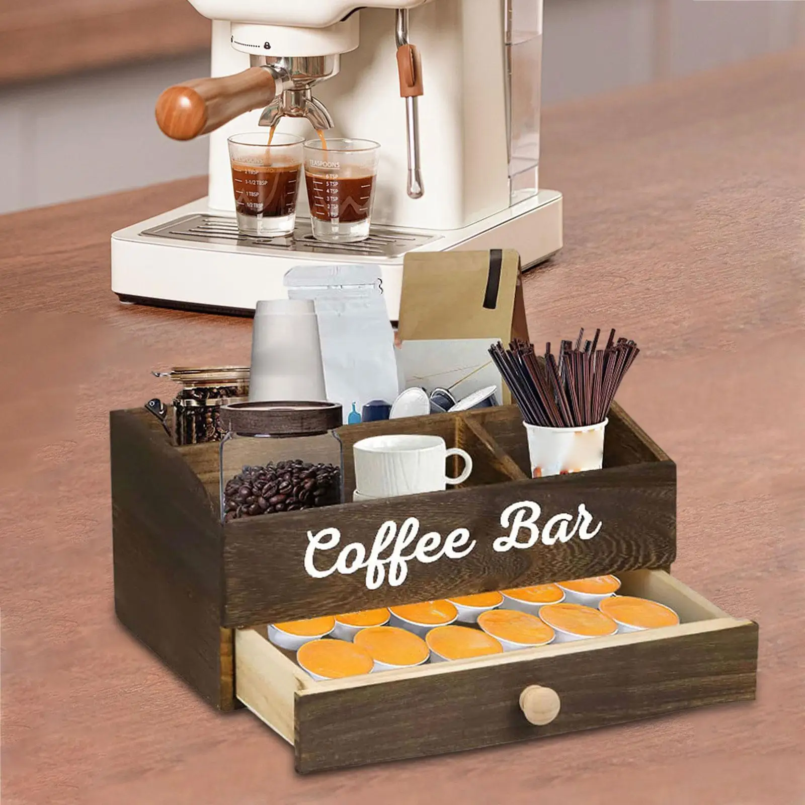 Coffee Station Organizer Portable Countertop Organizer for Cafe Office Home 2