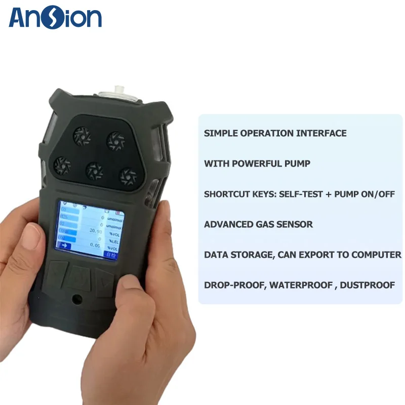 Portable Multi Gas Detector with built-in pump 4 in 1 Gas Detector LEL O2 H2S CO Industrial Explosion-proof - Image 4