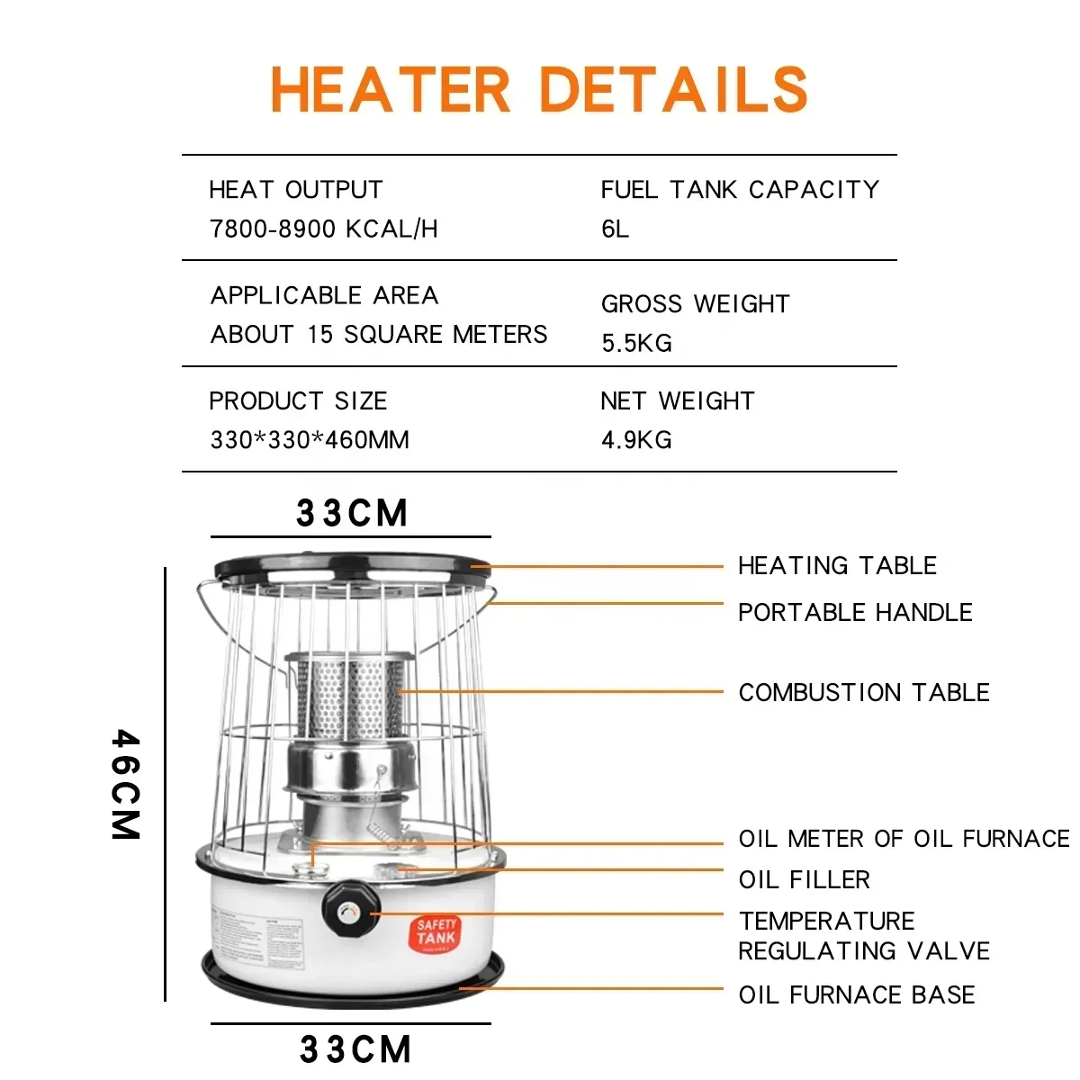 High Quality Mini Kerosene Heater Indoor Small Portable Camping Kerosene Heater for Home and Camping 3