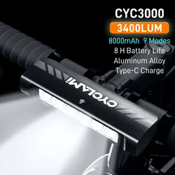 High - Capacity Waterproof USB - Rechargeable Bicycle Light (CYC 3000 3400lumen)