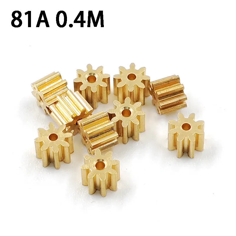 81A 0.4M Copper Gear 8 Teeth Aircraft Parts Toy Model Spindle Pinion Shaft Hole 0.98mm 8T motor gear transmission gear