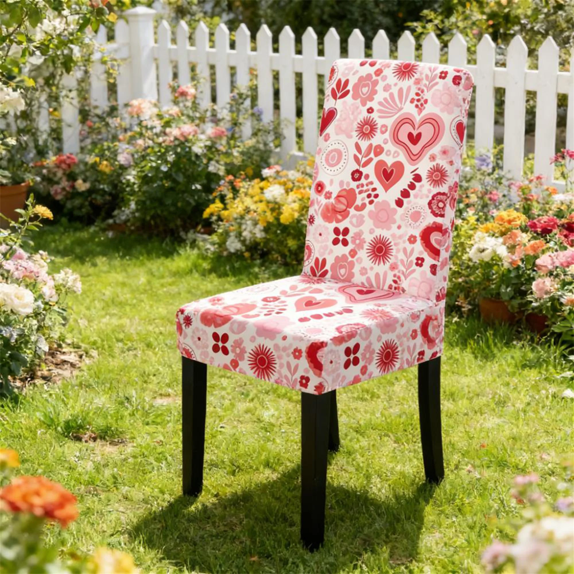 Valentine s Day Table Runner Romantic Heart Flower Print Tablecloth Cozy Table Decoration for Home Party Decor