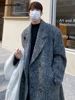 Mauroicardi Autumn Winter Long Gray Oversized Thickened Warm Soft Wool & Blends Coat Men Double Breasted Korean Fashion 2023 4