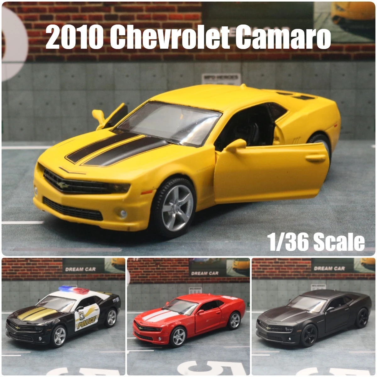 

1/36 Chevrolet Camaro Super Sport Toy Car Model 5'' 1:36 RMZ CiTY Diecast Miniature Vehicle Pull Back Collection Gift for Boys