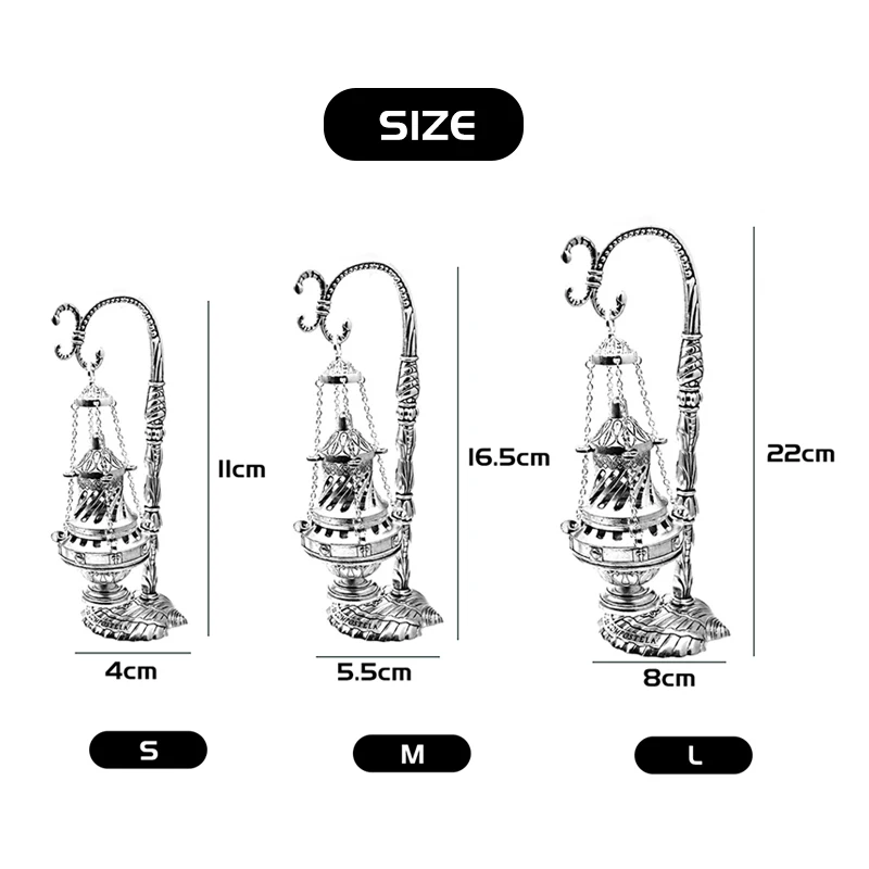 Кадило С крестом S/M/L под старину, резная горелка для благовоний для христианской церкви, принадлежности для религиозного поклонения, реликлы, ремесла, орнамент для часовни, подарок