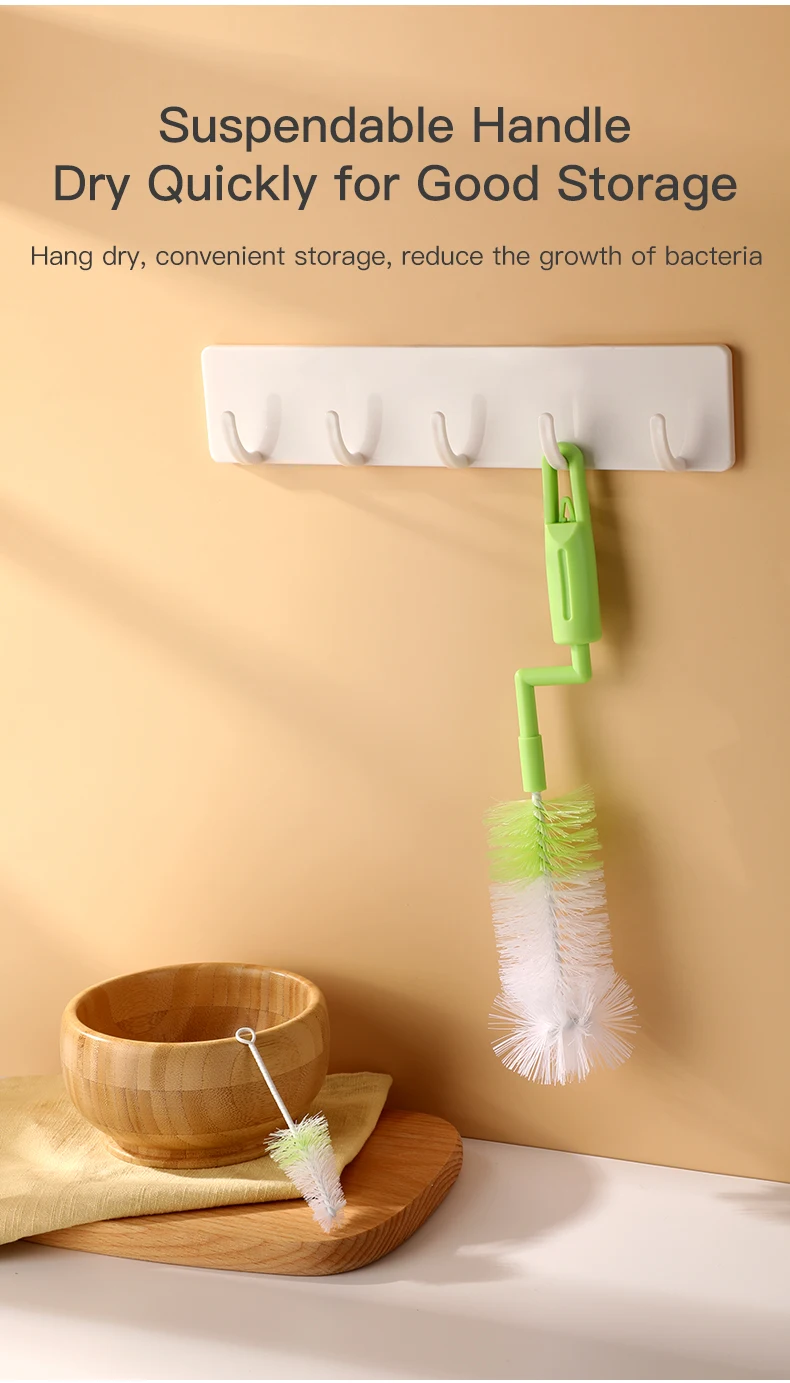 Goupillon Brosse Rotatif 360° en Nylon – Kit de Nettoyage Biberons et Tétines 13 Goupillon Brosse Rotatif 360° en Nylon – Kit de Nettoyage Biberons et Tétines