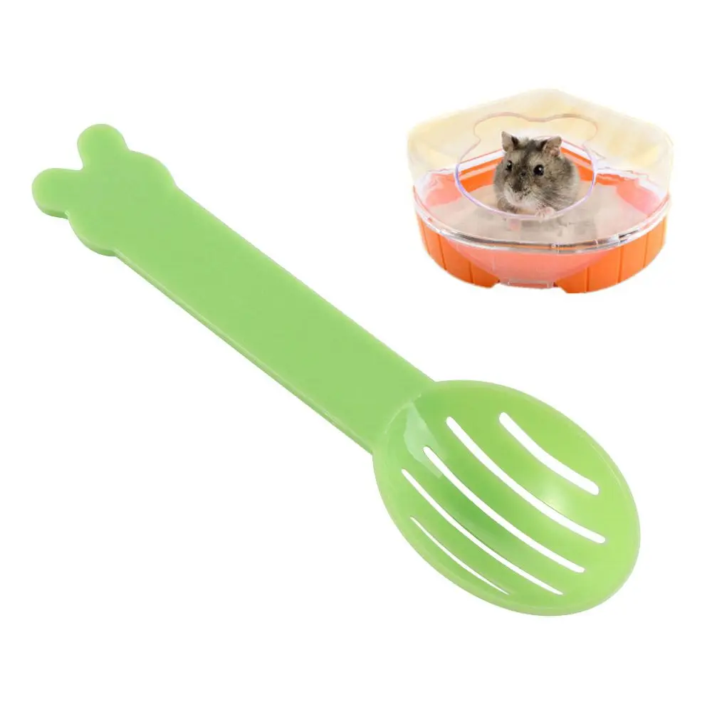 Mini Hamster Sand Scoop Random Color Plastic Small Animal Litter Shovel Hamster Bathroom Cleaning Shovel Pet Bath Spoon