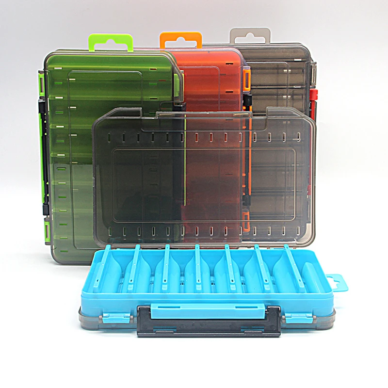 

1Pc 14 Cells Fishing Tackle Box bait hooks Fishing Accessories Lure Hook Storage Case Double Sided Fishing Tool Organizer Boxes