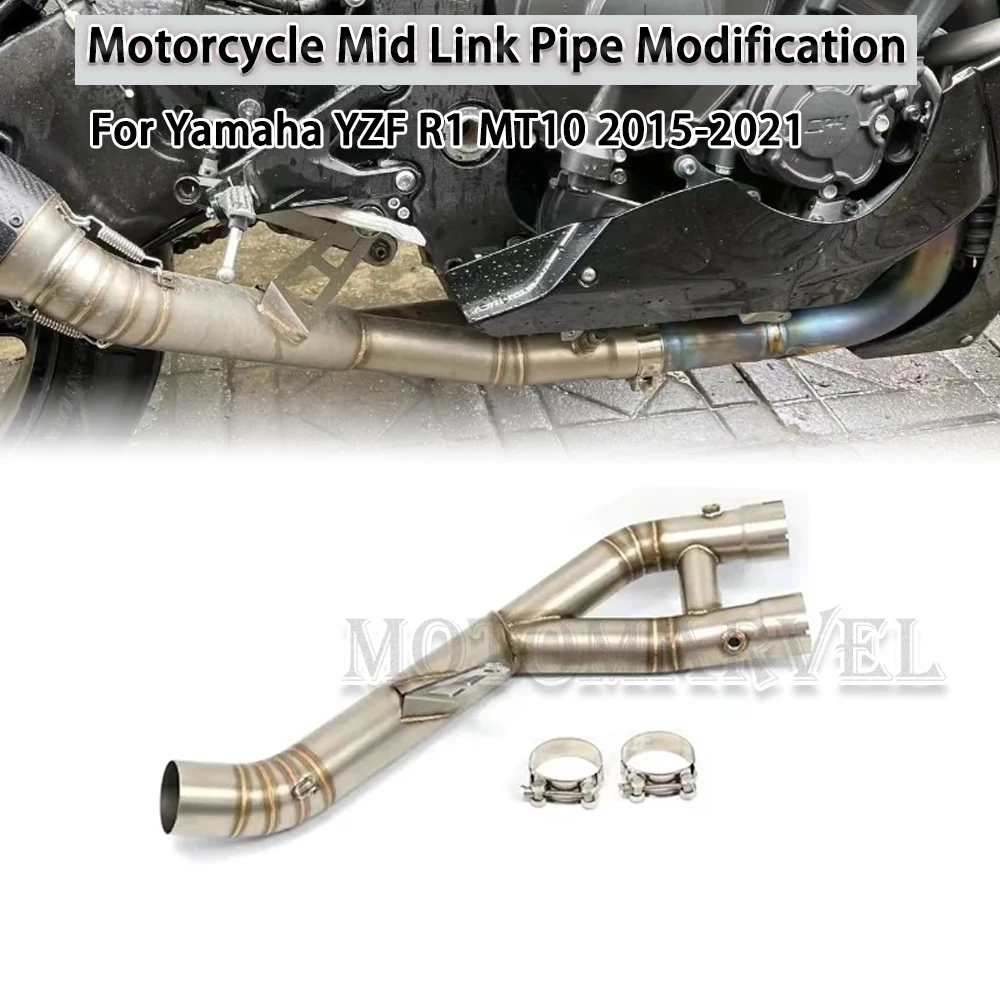

Slip On For Yamaha YZF R1 MT10 2015-2021 MT10 2015-2021 Motorcycle Exhaust Escape Systems Mid Link Pipe Connection 60mm Muffler