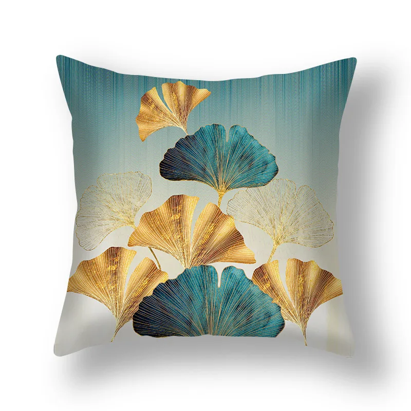 Cornice Poligonale Dorata Con Foglie Tropicali Verdi Illustrazione Di Mano Delle Image142374012
