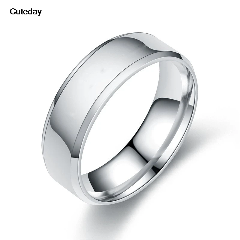 Men's Stainless Steel Band Rings - Black, Gold, Silver, US Sizes 6-13