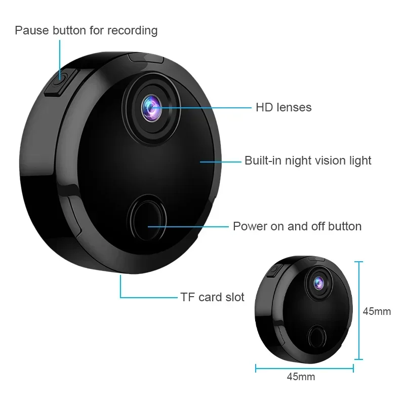 

1080P Hd Mini Home Indoor Wifi Surveillance Camera, Motion Detection, Baby/Pet/Nanny Security Remote Network Monitor