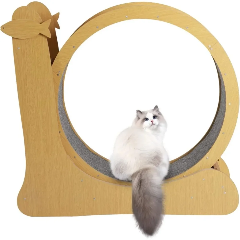 thumbnail image 2 of ZephyPaws Cat Exercise Wheel With Pedometer, 41 In Cat Running Wheel Brake Carpeted Runway Silent Roller Carpeted Runway Kitty S Fitness Weight Indoor 2 of 11