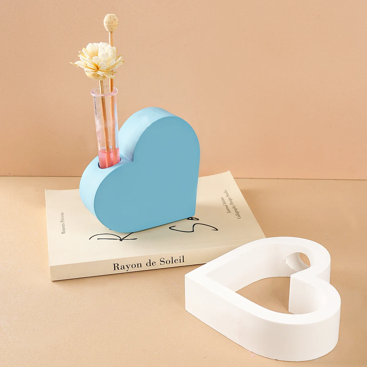 Heart Shape Flower Pot Silicone Mold DIY Love Hydroponics Test Tube Vase Making Plaster Resin Casting Molds Home Deco Craft Gift