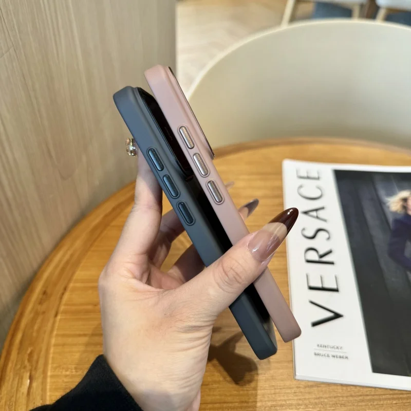Solid Color Matte Shockproof Metal Phone Case with Camera Lens Protection