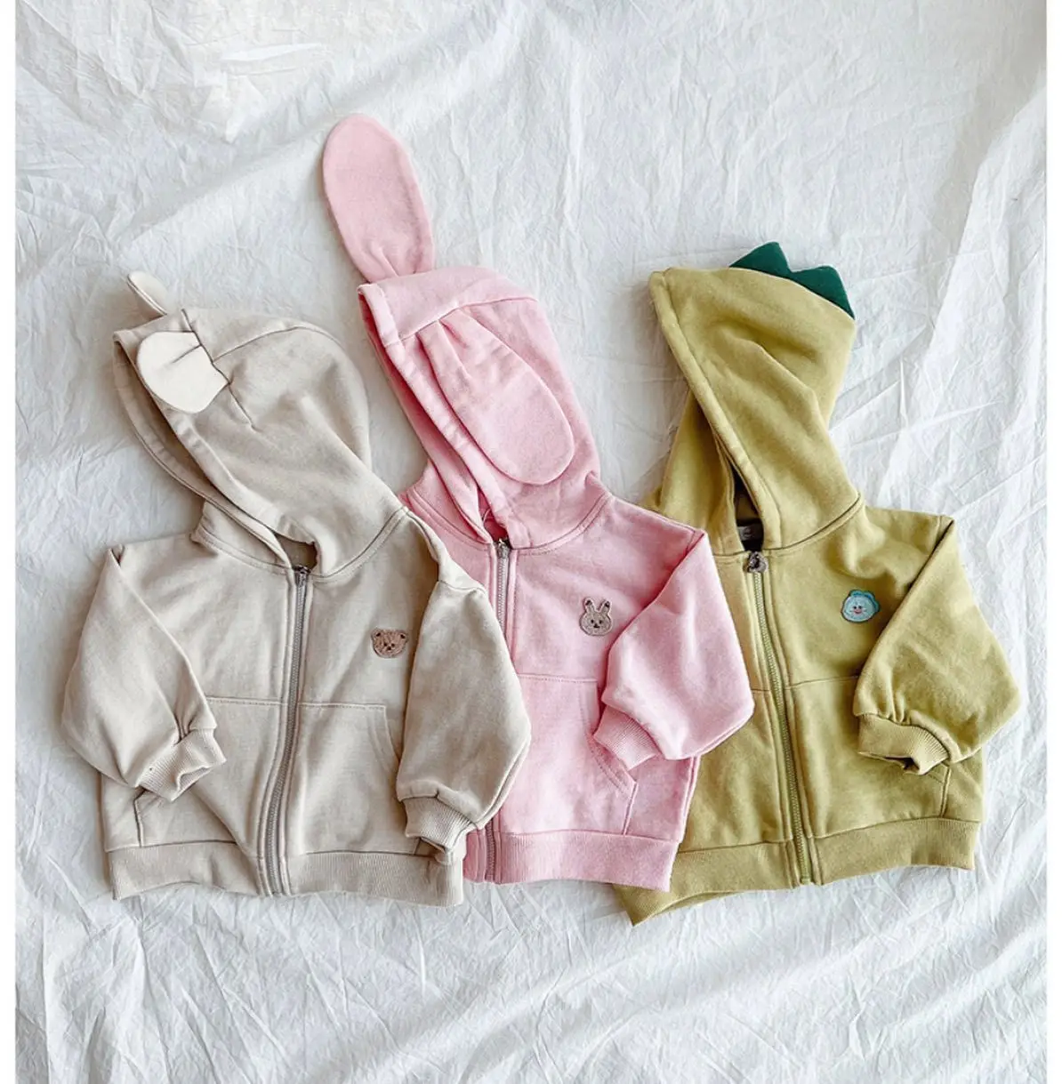 3107B Cartoon Newborn Jackets Autumn Korean Hooded Baby Girl Coat Animal Shape Jacket Fashion Boy's Hooded Coat