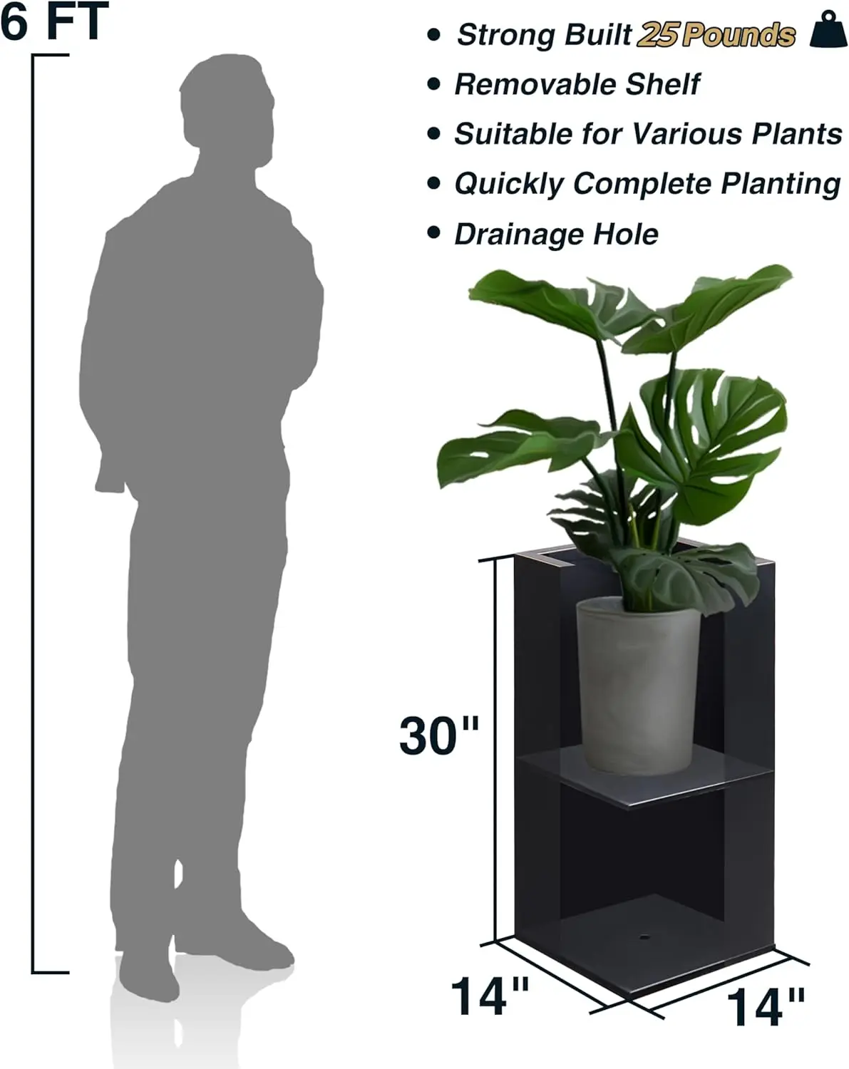 Metallic Outdoor Planter with Gold Edge 6