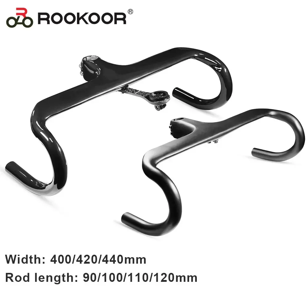 Rookoor Full Carbon Fiber Stem Integrated Bicycle Road Bike Handlebar Ultra Light 28.6mm Cycling Parts Accessories