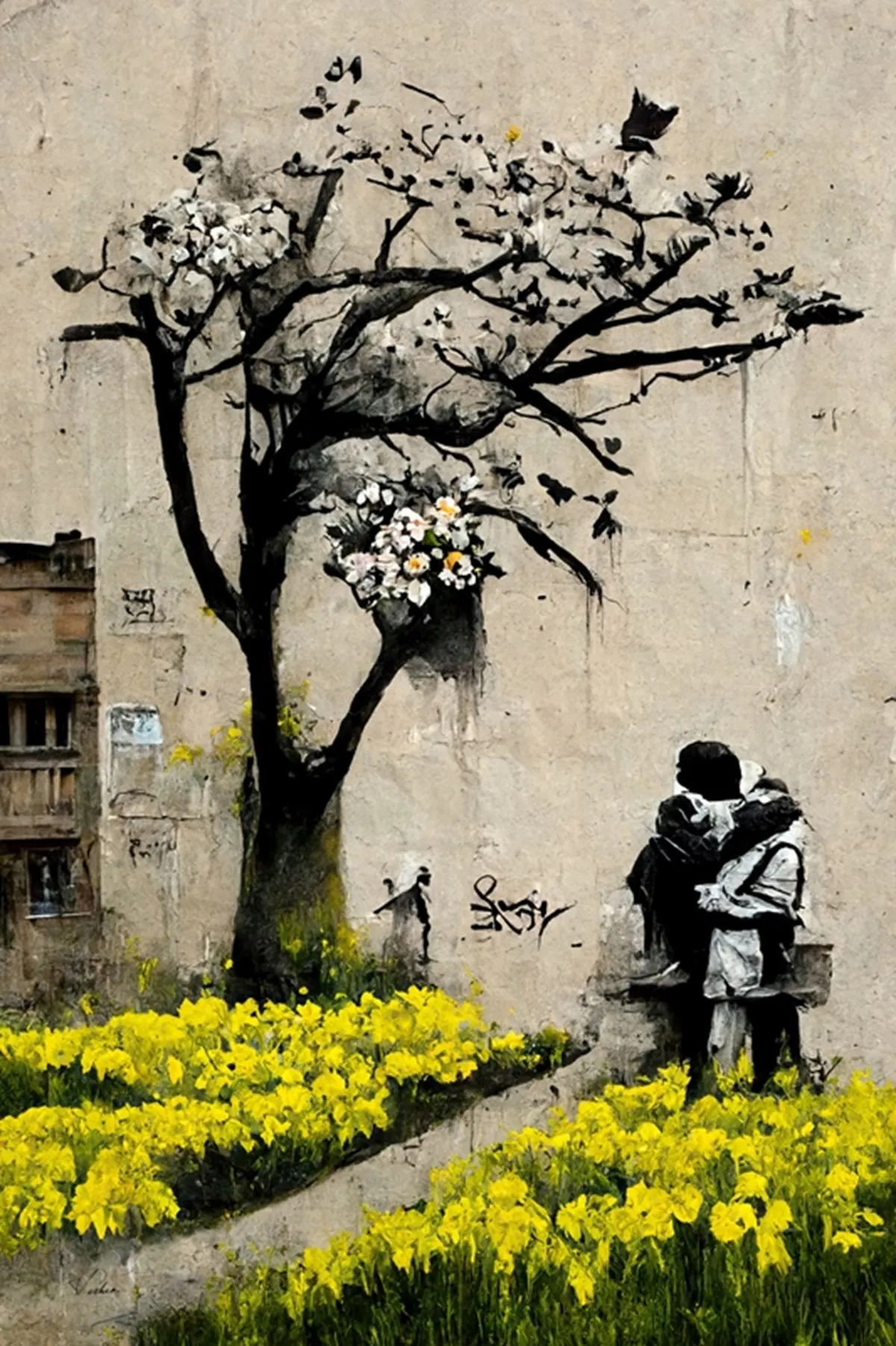 Vibrant Urban Graffiti Canvas Art: Boy with Balloon by Banksy - Modern Wall Decor