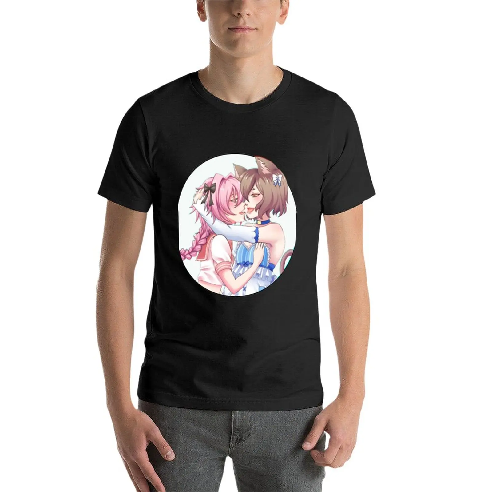Astolfo x Felix 대형 버전 티셔츠, 빠른 건조 티셔츠, 남성용 그래픽 티셔츠, 신제품