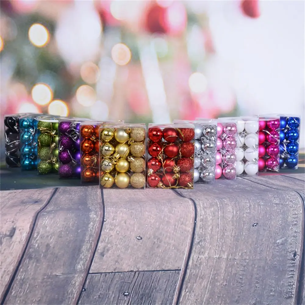 Description Picture 5 of itemChristmas Tree Balls 24Pcs/Box 30mm Small Bauble Hanging Home Party Ornament Decor Xmas Small Bauble New Year Supplies
