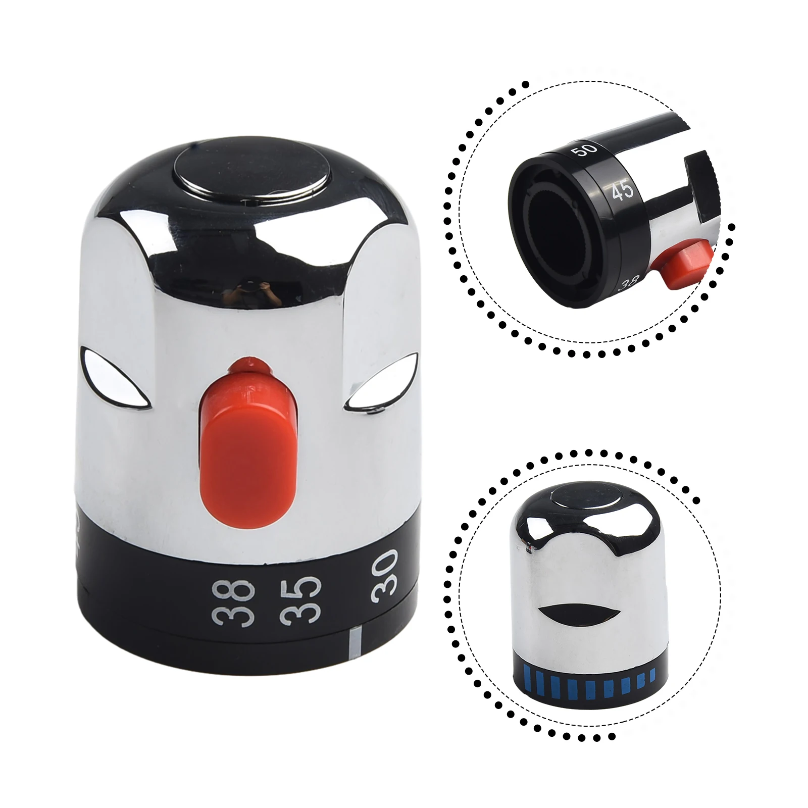 Description Picture 5 of itemThermostatic & On Off Water Control Handles For Bath Shower Mixer Taps Combination Water Mixer Bathtub Faucet With Handle