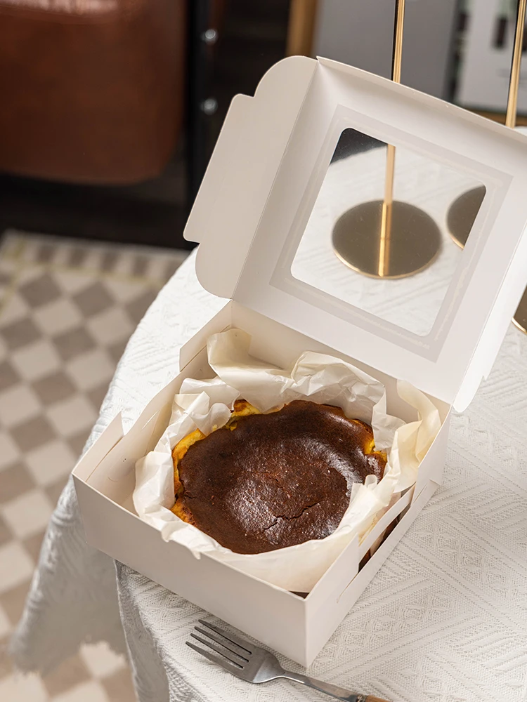 Double Layer Cheesecake Paaging Box Ice Cheese Chiffon Cake Cutting Piece Box Bakery Kitchen Baking Supplies Pastry Box