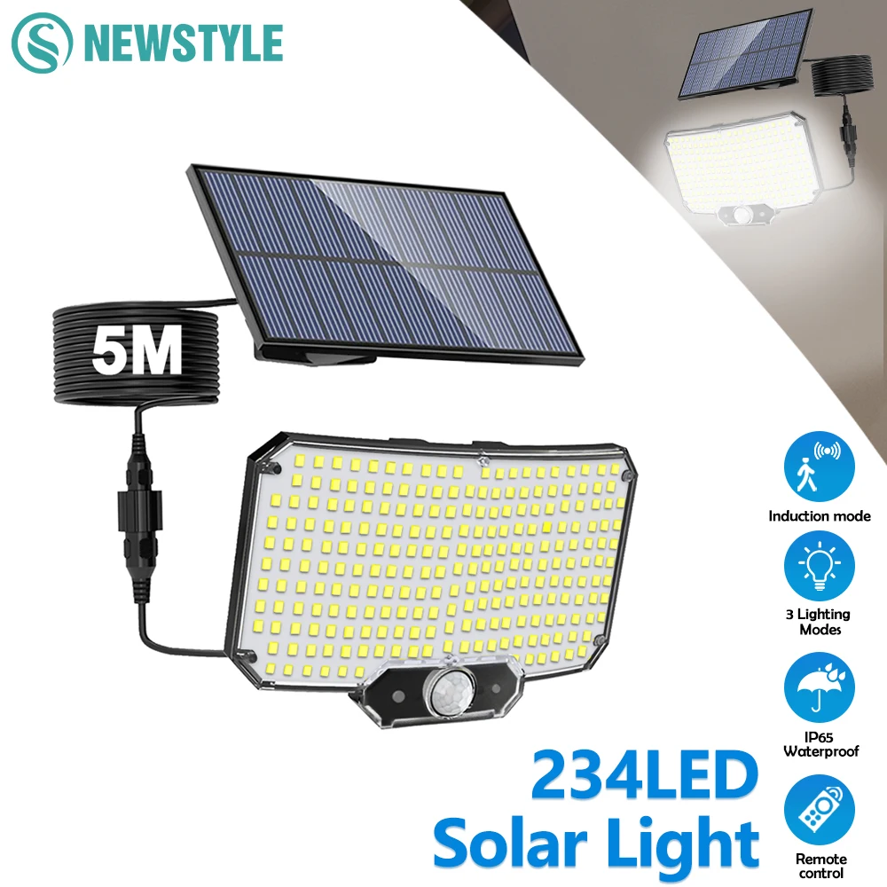 LED Solar Motion Sensor Flood Lights - Waterproof Outdoor Security and Garden Spotlights