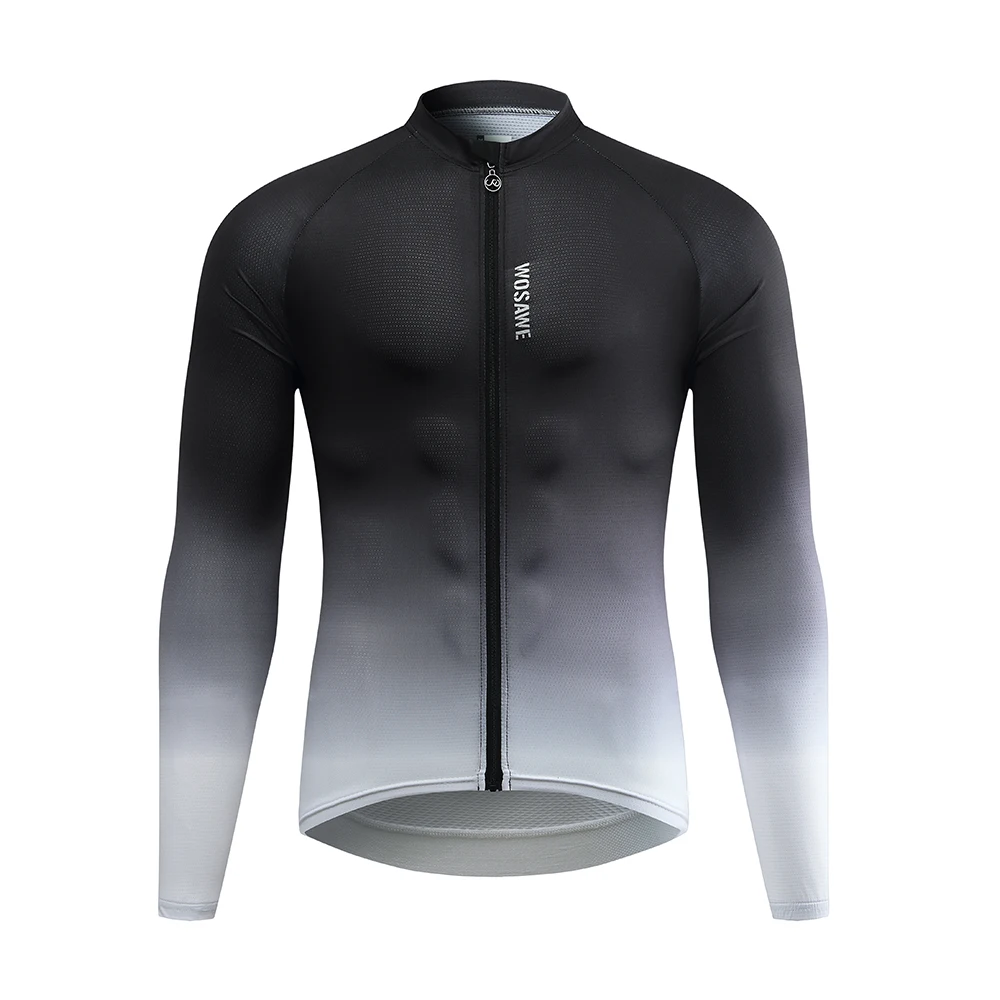 thumbnail image 1 of WOSAWE - Maillot de ciclismo para hombre, manga larga, cómodo, protector solar, para bicicleta de montaña y carretera, primavera y otoño, talla asiática, 1 of 5