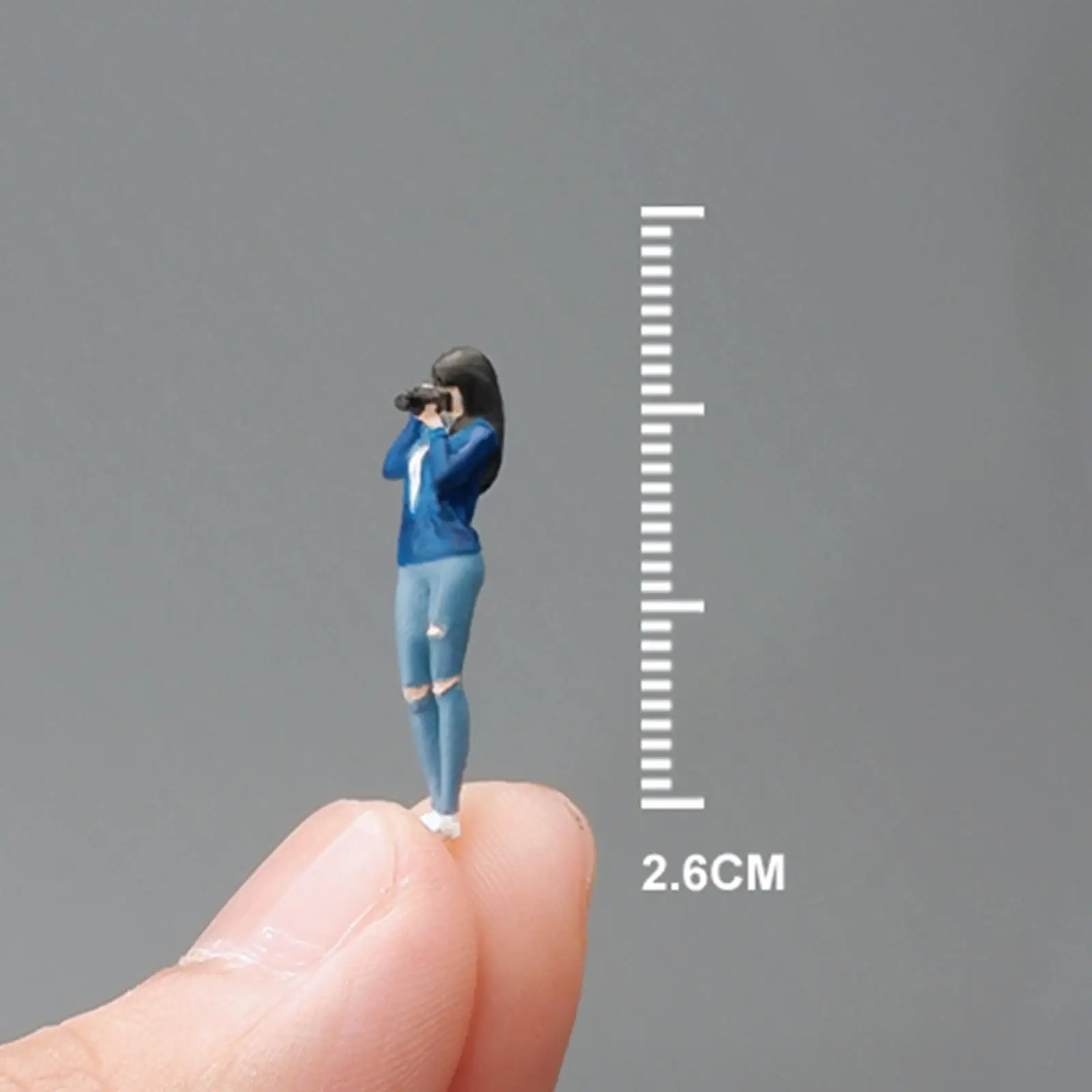 1/64 디오라마 그림 철도 세트를위한 현실적인 캐릭터 여성 사진 작가 모델 기차 건축 모델 모델 구축 키트