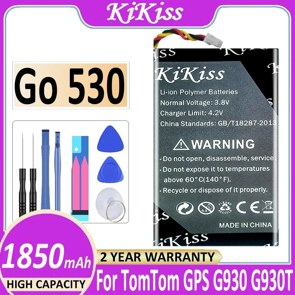 Batteria Kikiss 1850Mah Per Tomtom Gps G930 G930T A8 Mp3 Mp4 Mp5 E-Book Go 530 Live, 630 630T 720 730 730T Bateria