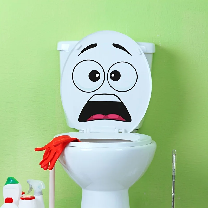 Les Toilettes Sont Collées. Autocollant Adhésif Drôle For Couvercle De Toilette, 30x21cm, 2 Pièces, Autocollant De Siège De Salle De Bain, Décor De