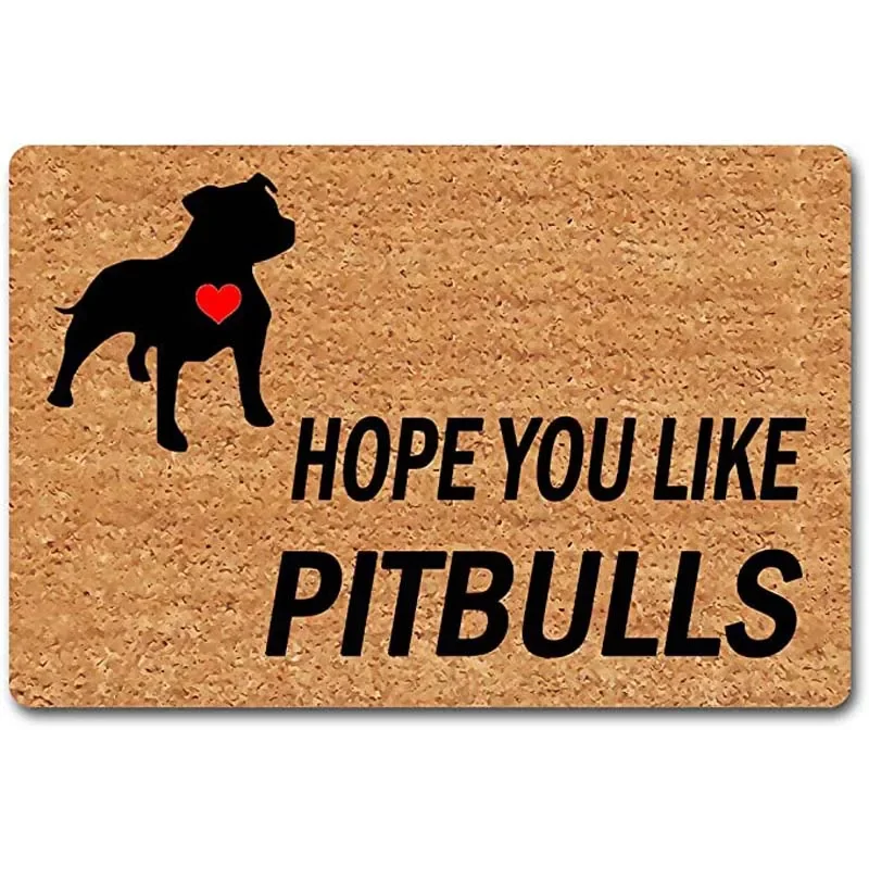 

Funny Welcome Indoor House Warming Doormat Hope You Like Pitbulls Dog Mat Front Porch Welcome Area Rug Home Decor Novelty Gift