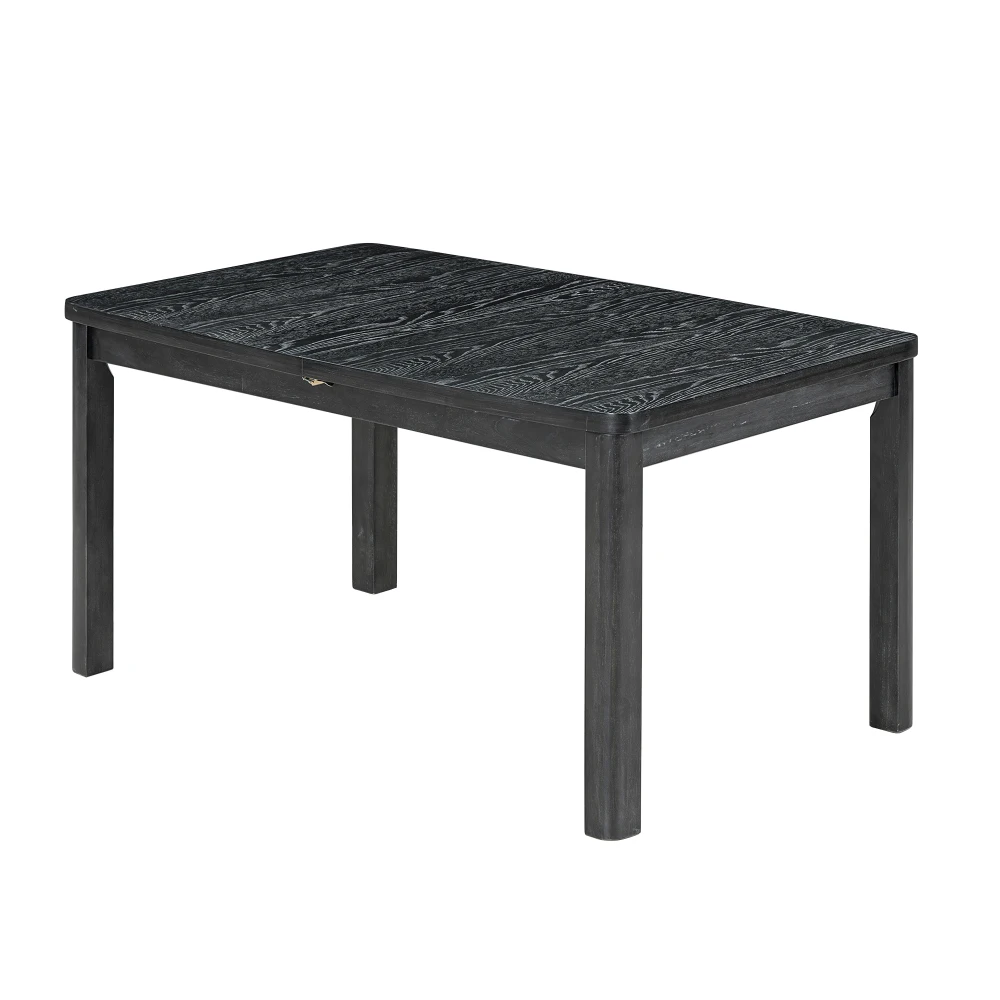YQXH Rustic Extendable 84inch Dining Table Set with 24inch Removable Leaf , 6 Upholstered Armless Dining Chairs