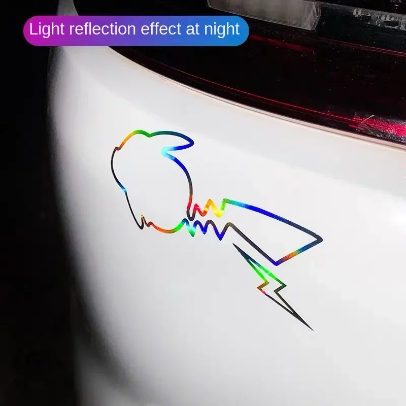 Pokemon Pikachu Anime Car Stickers Figure Auto Window Driving Mirror Decals Car Windshield Stickers Decor Car Sticker Reflective