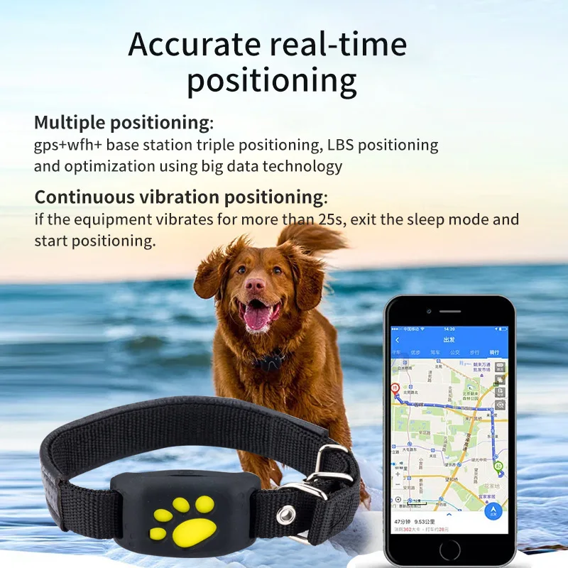 New Real-Time Tracking Inbox Universal Dog Pet Collar Dog And Cat Gps Tracking Pet Gps Tracker Collar Anti-Loss Device