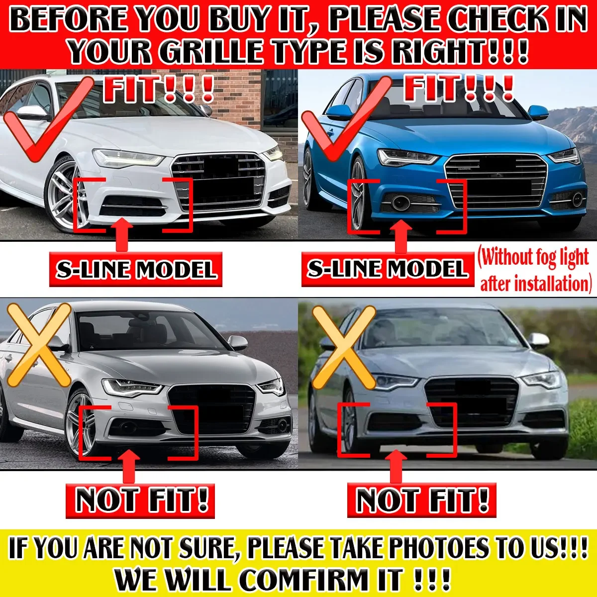 Audi S6 A6 S- ̽Ʈ 2016 -2018 HONEYCOMB Ȱ  Ŀ, ڵ Ʈ  ׸ Ŀ, ACC  