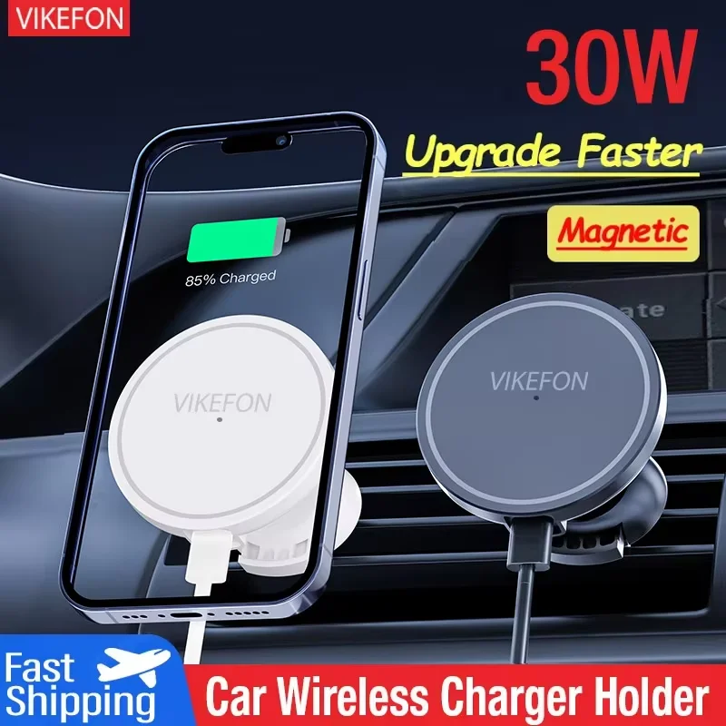 Magnetic charger 30W Magnetic Car Wireless Charger macsafe for iPhone 12 13 14 15 Pro Max Mini Air Vent Car Phone Holder Stand Fast Charging