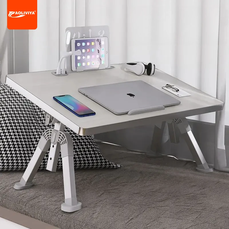 AOLIVIYA Bed Table Folding Table Sofa Laptop Desk For Dorm Room Bedroom Floor Sitting Bay Window A3