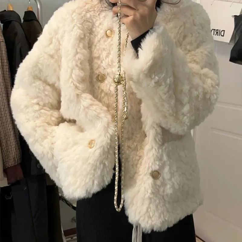

Deeptown Korean Fashion Winter Jacket Women Oversized Fleece Jackets Long Sleeve Warm Outerwear Fluffy Coats Female New Arrivals