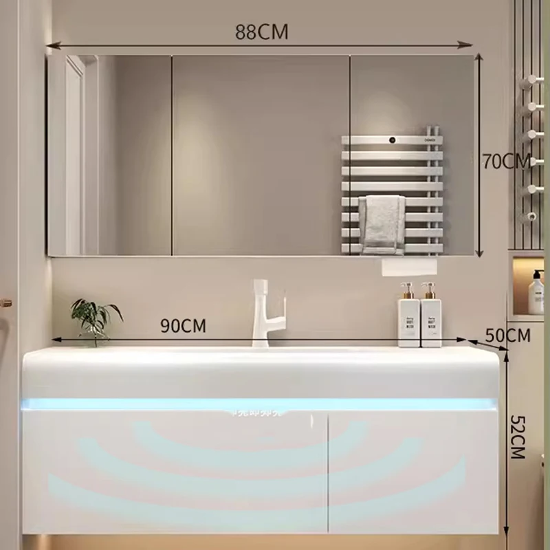 Light Vintage Bathroom Vanities Vanity White Light Storage Bathroom Vanities Closet Mirror Tocador Mueble Maquillaje Furniture