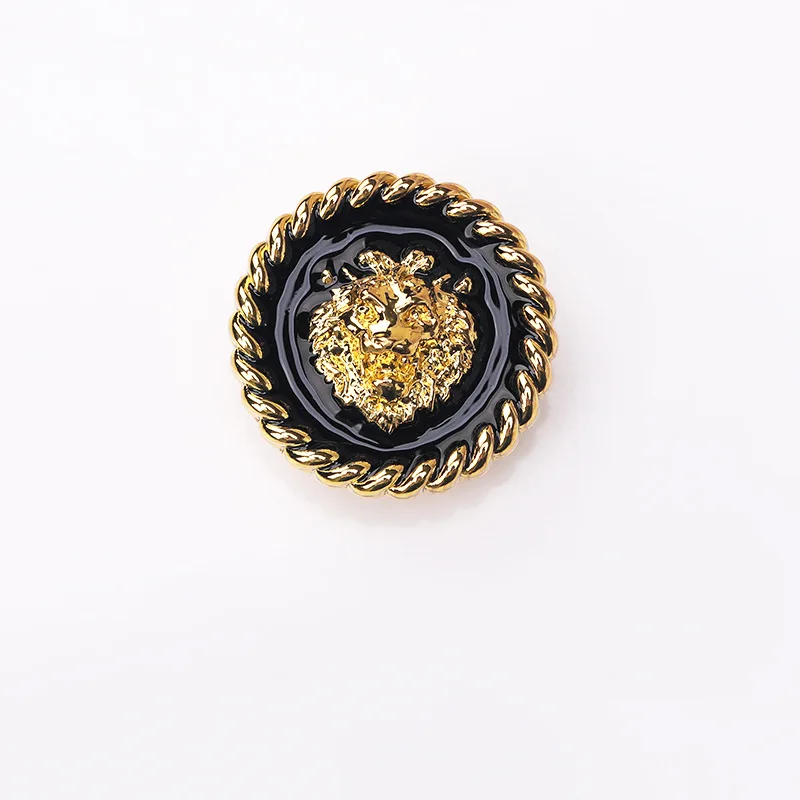 10pcs Lion Drips oil Luxury Metal Buttons For Trendy Clothing Sweater Cardigan Coat DIY Sewing Accessories Gold 15mm Buttons 4