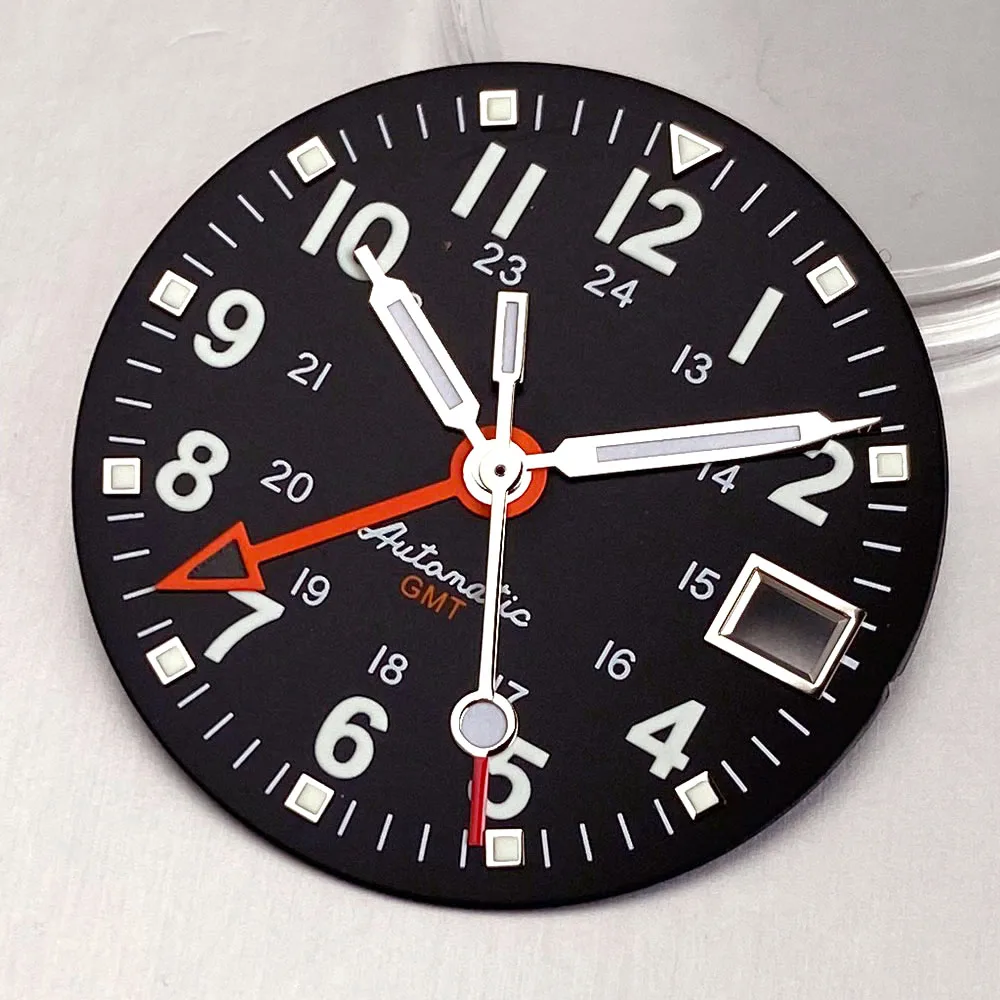 Luminous Black and White 29mm Field Watch Dial Face