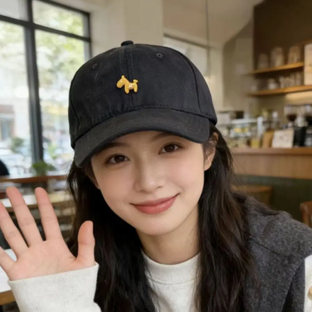 Koreanische Pony-Baseballkappe im koreanischen Stil, großer Kopfumfang, bestickte Schirmmütze, Baumwoll-Sonnenhut für Männer und Frauen – Detail 7