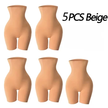 1/2/3/5pcs High Waist Trainer Panties Shapewear for Women Tummy Control Hip Butt Lifter Shorts Slimming  Mid Thigh Body Shaper 1